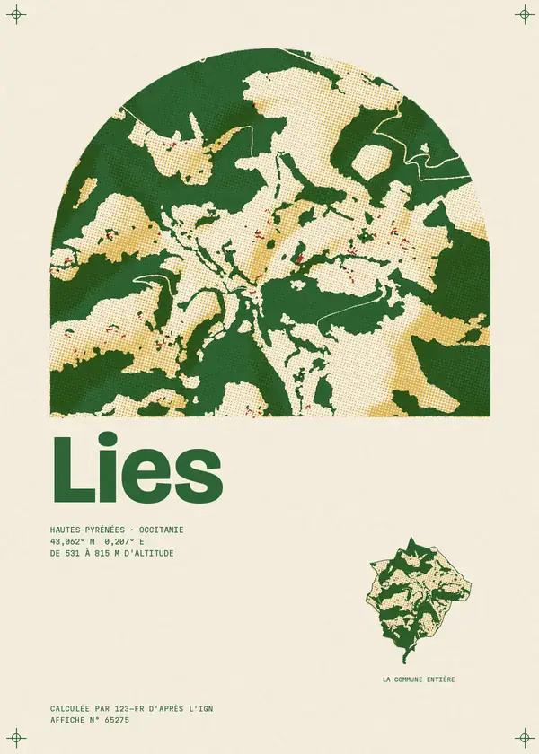 Affiche de Lies, calculée par 123-fr d'après l'IGN