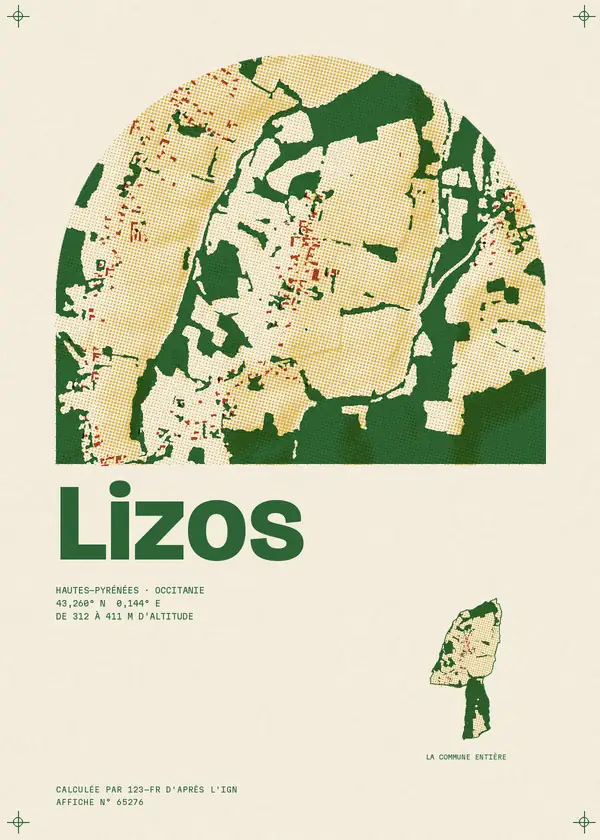 Affiche de Lizos, calculée par 123-fr d'après l'IGN