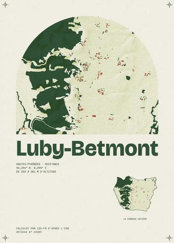 Affiche de Luby-Betmont, calculée par 123-fr d'après l'IGN