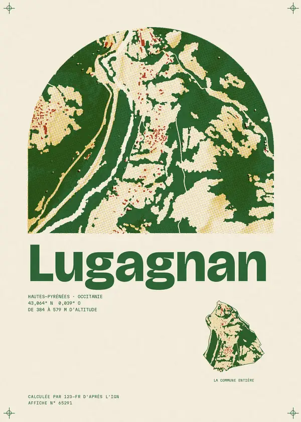 Affiche de Lugagnan, calculée par 123-fr d'après l'IGN
