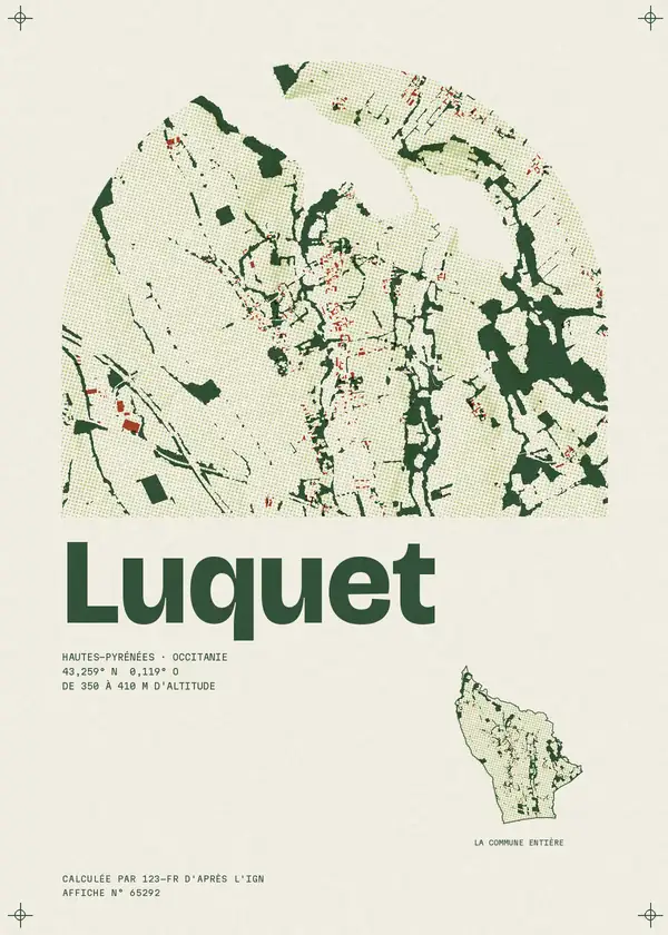 Affiche de Luquet, calculée par 123-fr d'après l'IGN