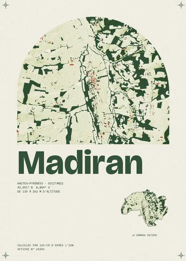Affiche de Madiran, calculée par 123-fr d'après l'IGN