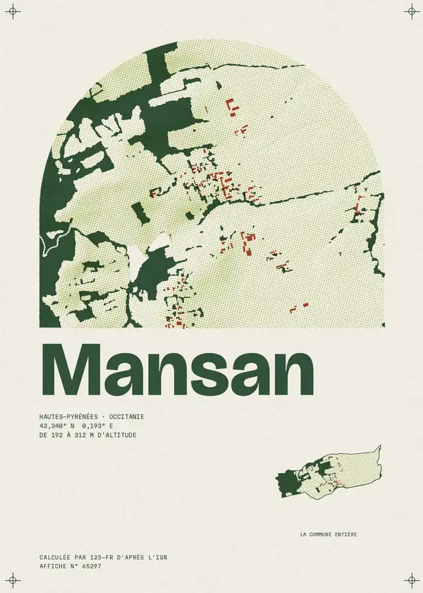 Affiche de Mansan, calculée par 123-fr d'après l'IGN