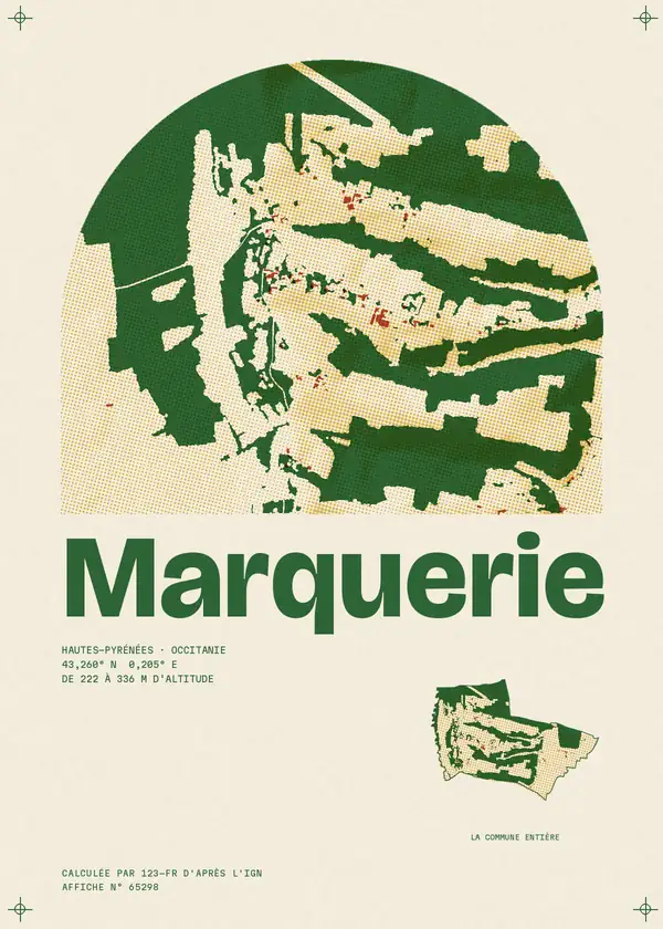 Affiche de Marquerie, calculée par 123-fr d'après l'IGN