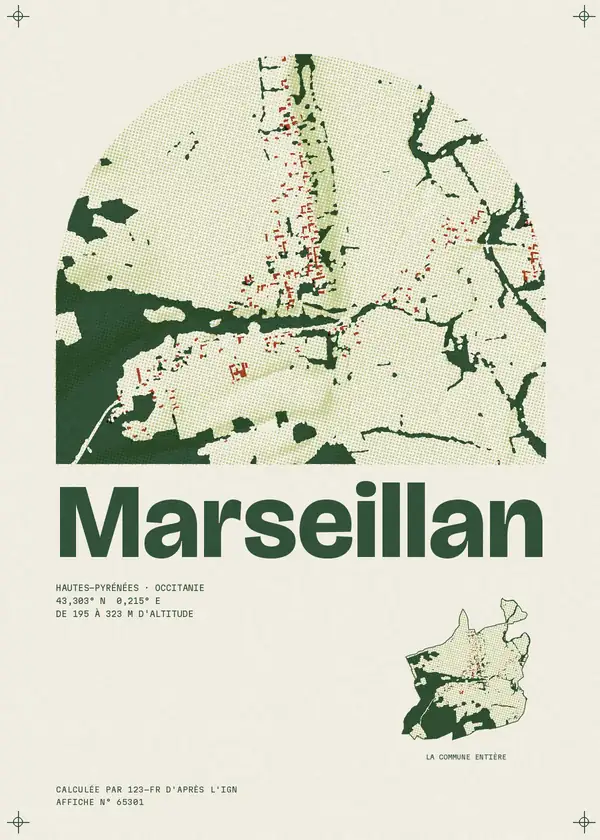 Affiche de Marseillan, calculée par 123-fr d'après l'IGN
