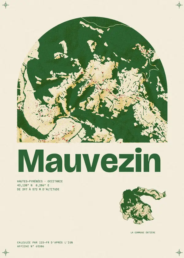 Affiche de Mauvezin, calculée par 123-fr d'après l'IGN