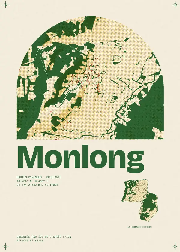 Affiche de Monlong, calculée par 123-fr d'après l'IGN