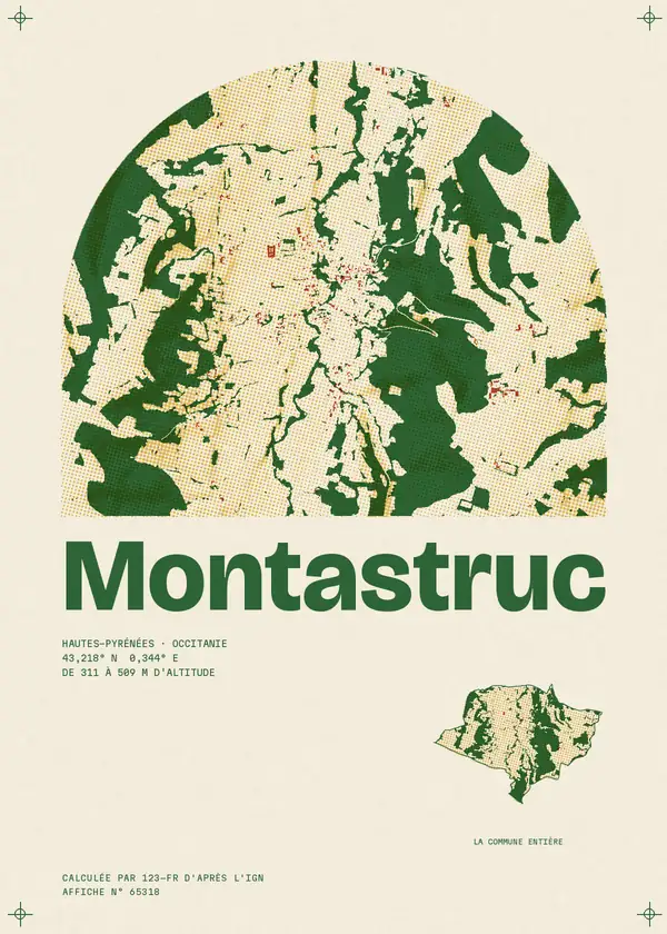 Affiche de Montastruc, calculée par 123-fr d'après l'IGN