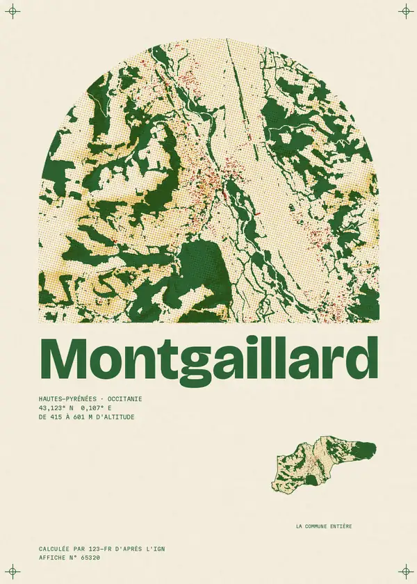 Affiche de Montgaillard, calculée par 123-fr d'après l'IGN