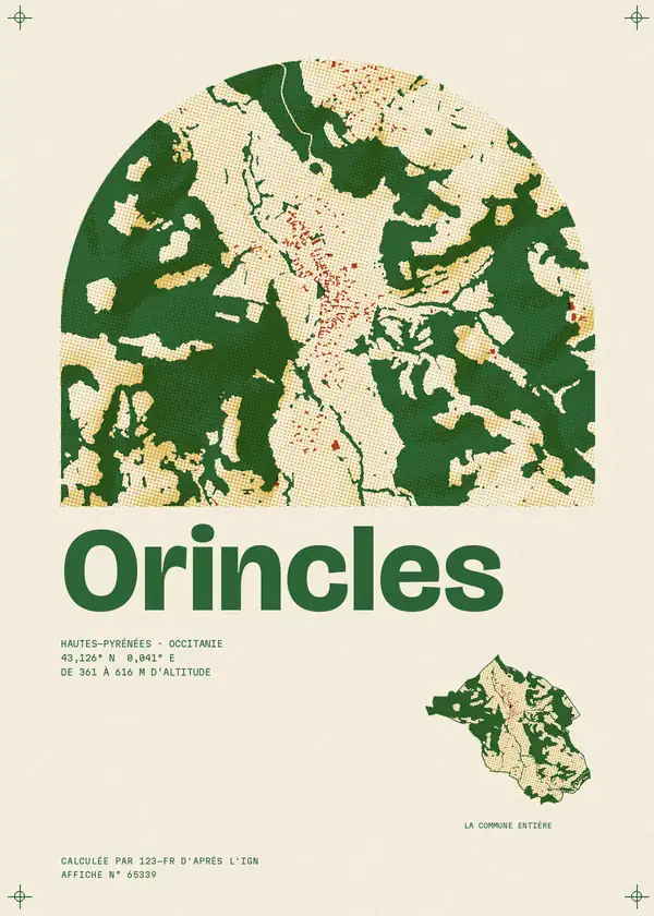 Affiche de Orincles, calculée par 123-fr d'après l'IGN