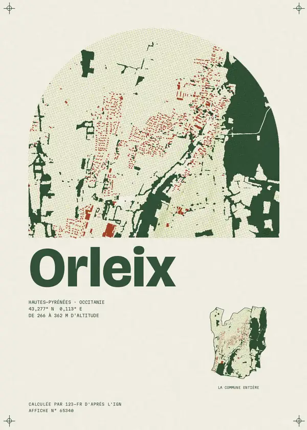 Affiche de Orleix, calculée par 123-fr d'après l'IGN