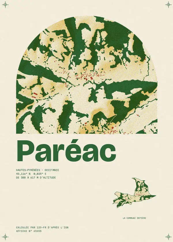 Affiche de Paréac, calculée par 123-fr d'après l'IGN