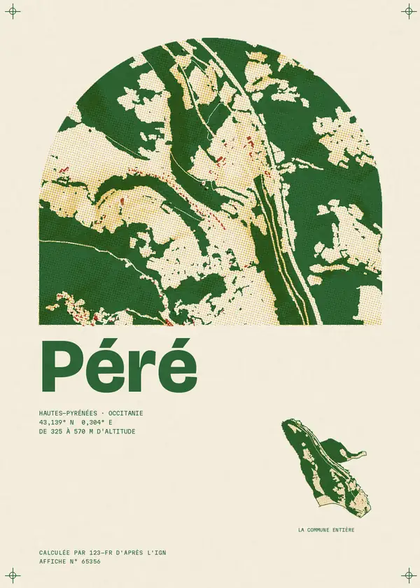 Affiche de Péré, calculée par 123-fr d'après l'IGN