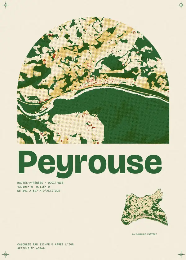 Affiche de Peyrouse, calculée par 123-fr d'après l'IGN