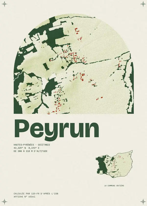 Affiche de Peyrun, calculée par 123-fr d'après l'IGN