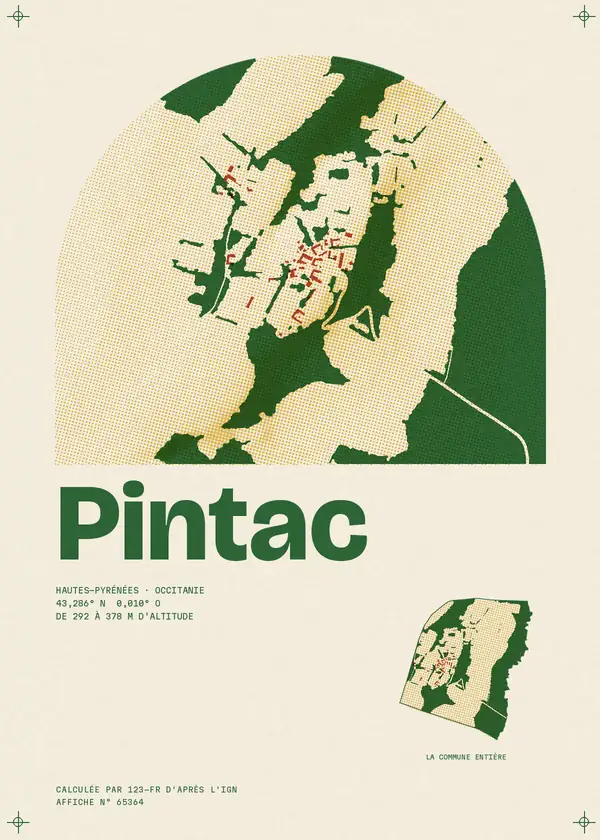 Affiche de Pintac, calculée par 123-fr d'après l'IGN