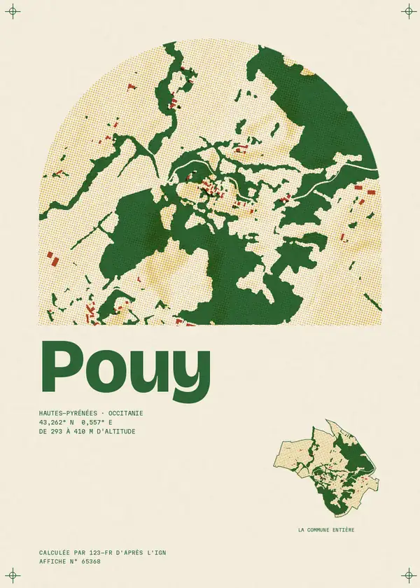 Affiche de Pouy, calculée par 123-fr d'après l'IGN