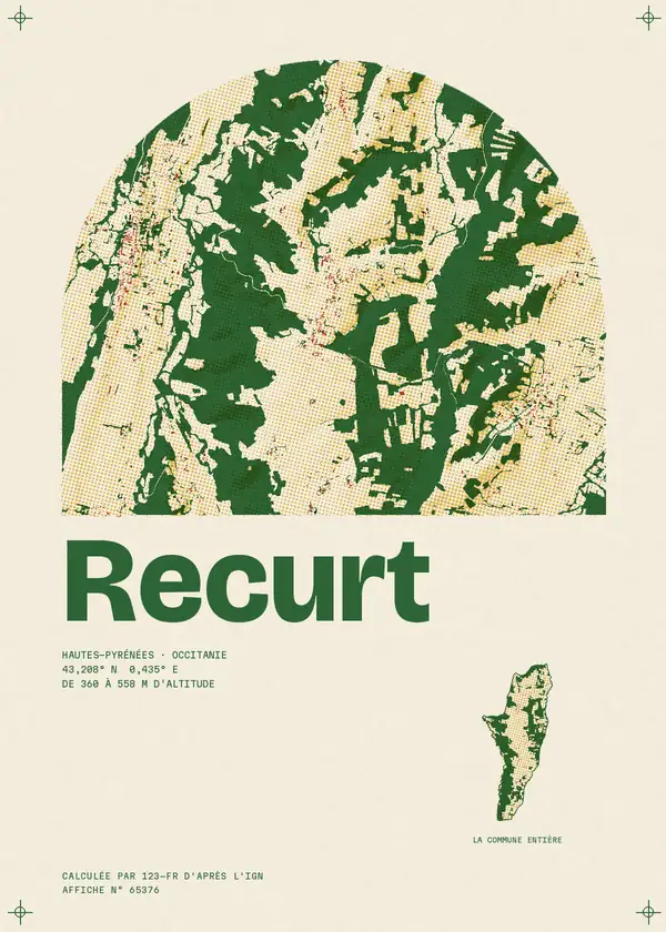 Affiche de Recurt, calculée par 123-fr d'après l'IGN