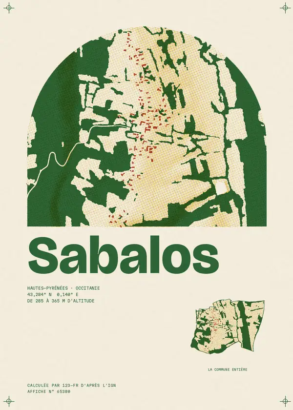 Affiche de Sabalos, calculée par 123-fr d'après l'IGN