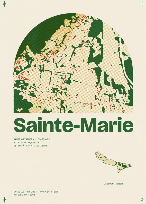 Affiche de Sainte-Marie, calculée par 123-fr d'après l'IGN