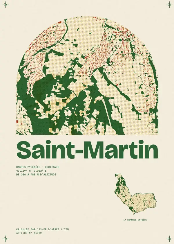 Affiche de Saint-Martin, calculée par 123-fr d'après l'IGN