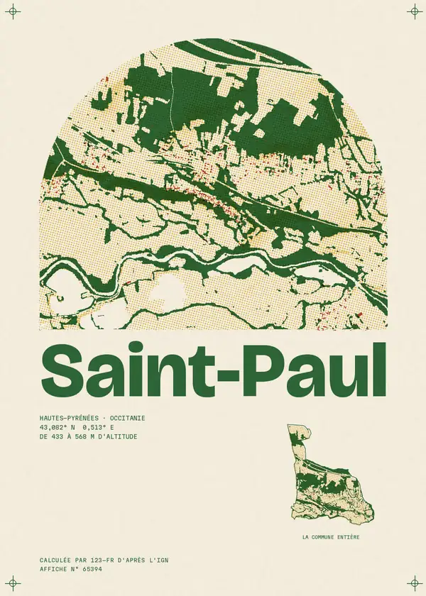 Affiche de Saint-Paul, calculée par 123-fr d'après l'IGN