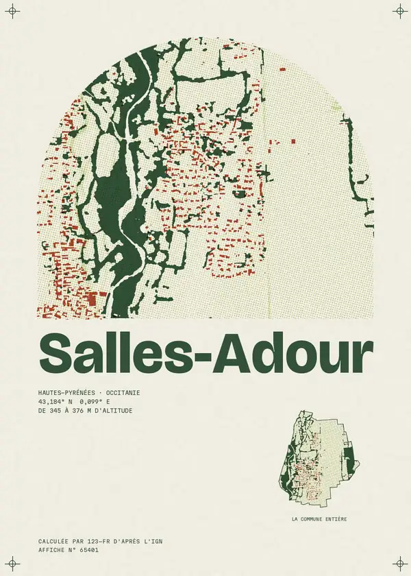 Affiche de Salles-Adour, calculée par 123-fr d'après l'IGN