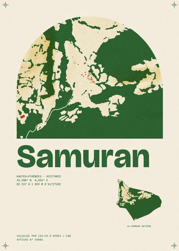 Affiche de Samuran, calculée par 123-fr d'après l'IGN