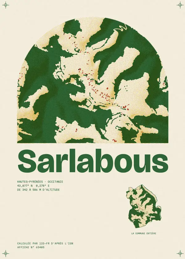 Affiche de Sarlabous, calculée par 123-fr d'après l'IGN