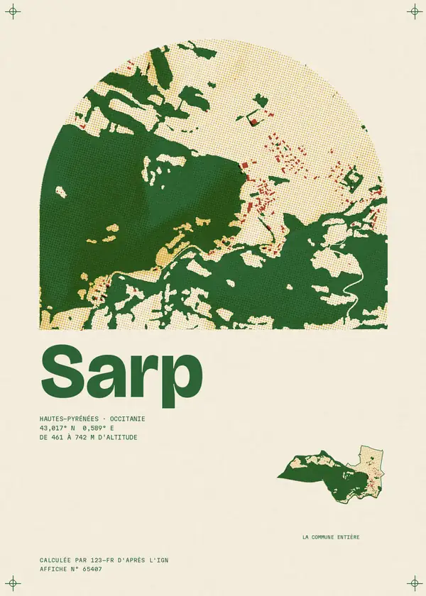 Affiche de Sarp, calculée par 123-fr d'après l'IGN