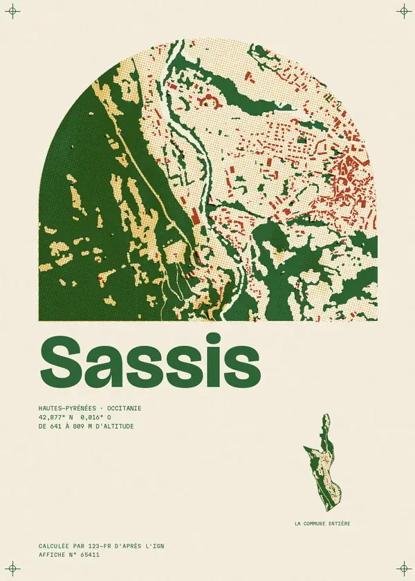 Affiche de Sassis, calculée par 123-fr d'après l'IGN