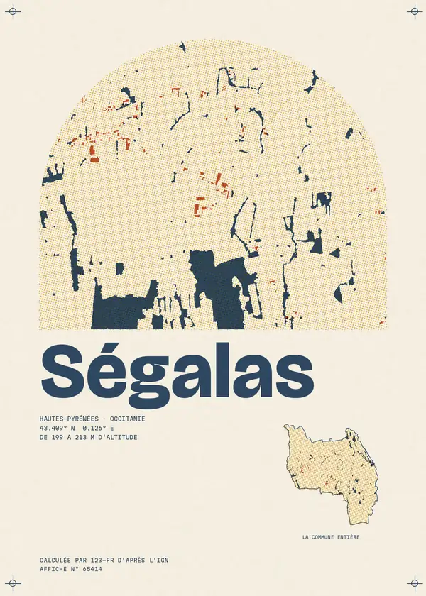 Affiche de Ségalas, calculée par 123-fr d'après l'IGN