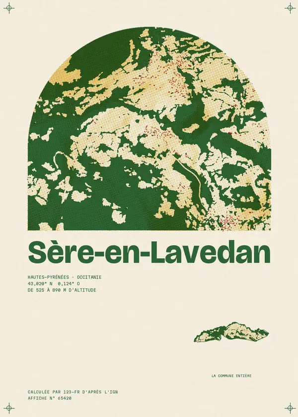 Affiche de Sère-en-Lavedan, calculée par 123-fr d'après l'IGN