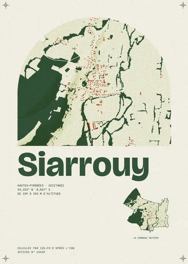 Affiche de Siarrouy, calculée par 123-fr d'après l'IGN