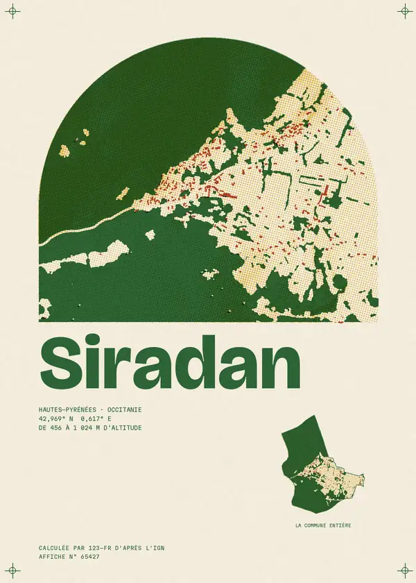 Affiche de Siradan, calculée par 123-fr d'après l'IGN