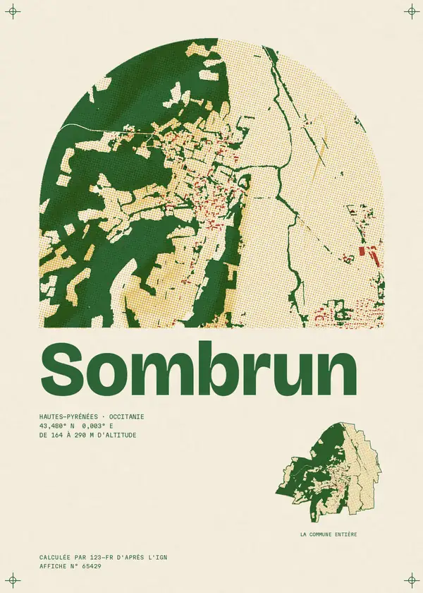 Affiche de Sombrun, calculée par 123-fr d'après l'IGN