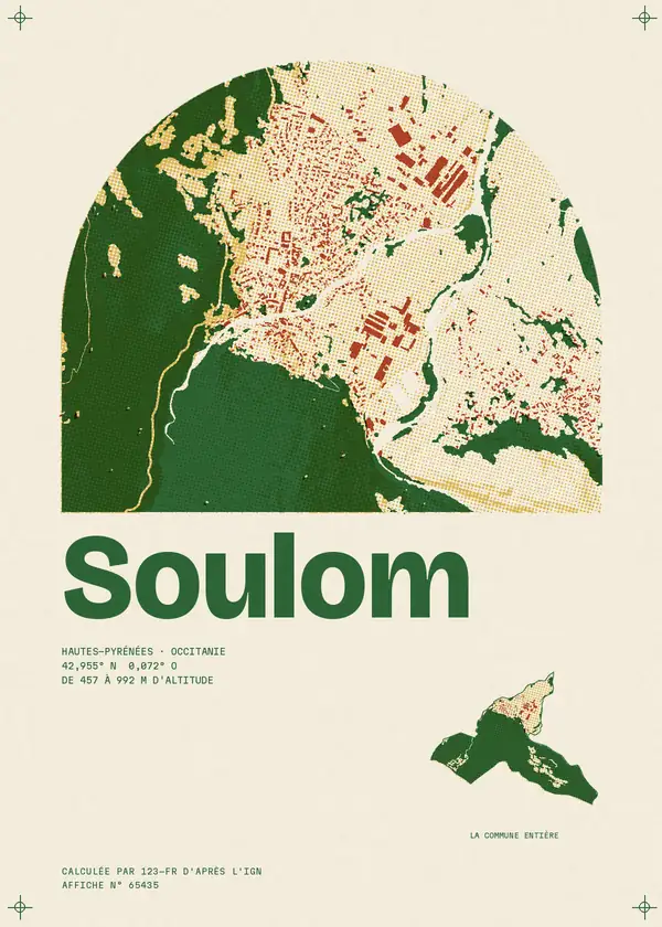 Affiche de Soulom, calculée par 123-fr d'après l'IGN
