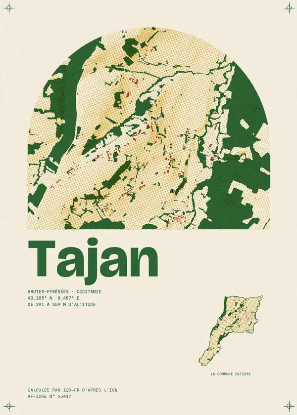 Affiche de Tajan, calculée par 123-fr d'après l'IGN