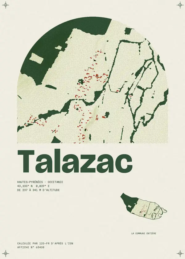 Affiche de Talazac, calculée par 123-fr d'après l'IGN