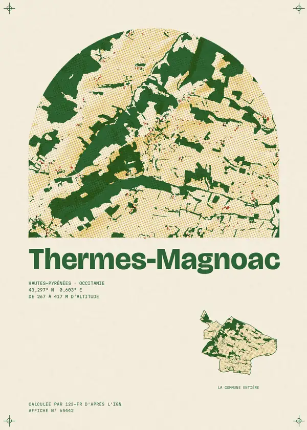 Affiche de Thermes-Magnoac, calculée par 123-fr d'après l'IGN