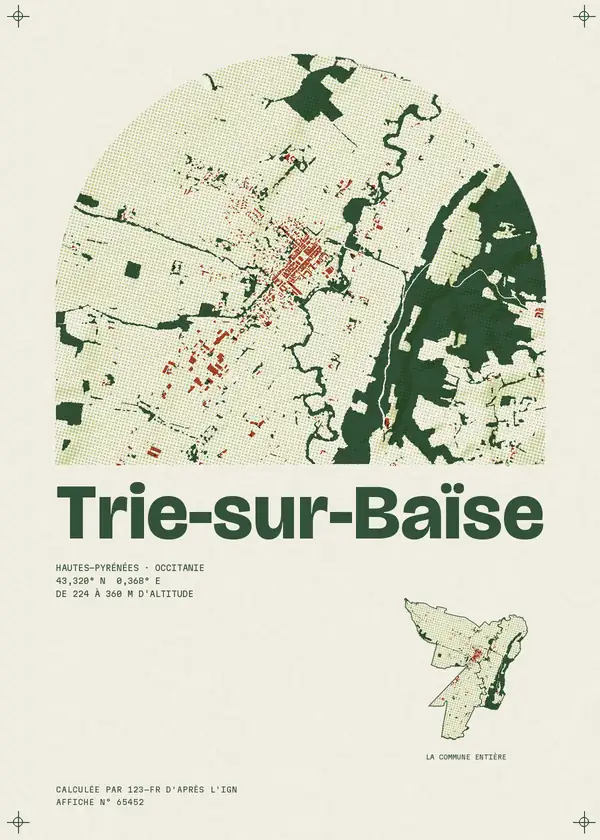 Affiche de Trie-sur-Baïse, calculée par 123-fr d'après l'IGN