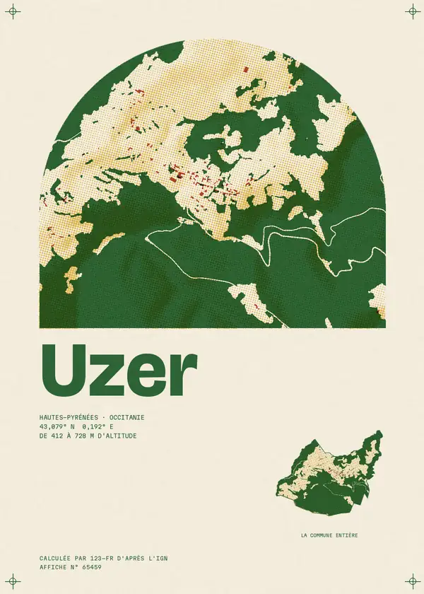 Affiche de Uzer, calculée par 123-fr d'après l'IGN