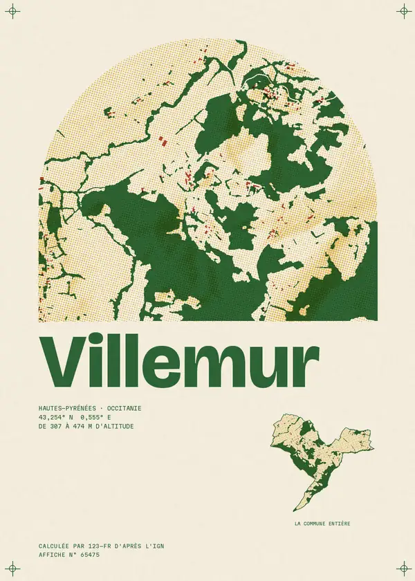 Affiche de Villemur, calculée par 123-fr d'après l'IGN