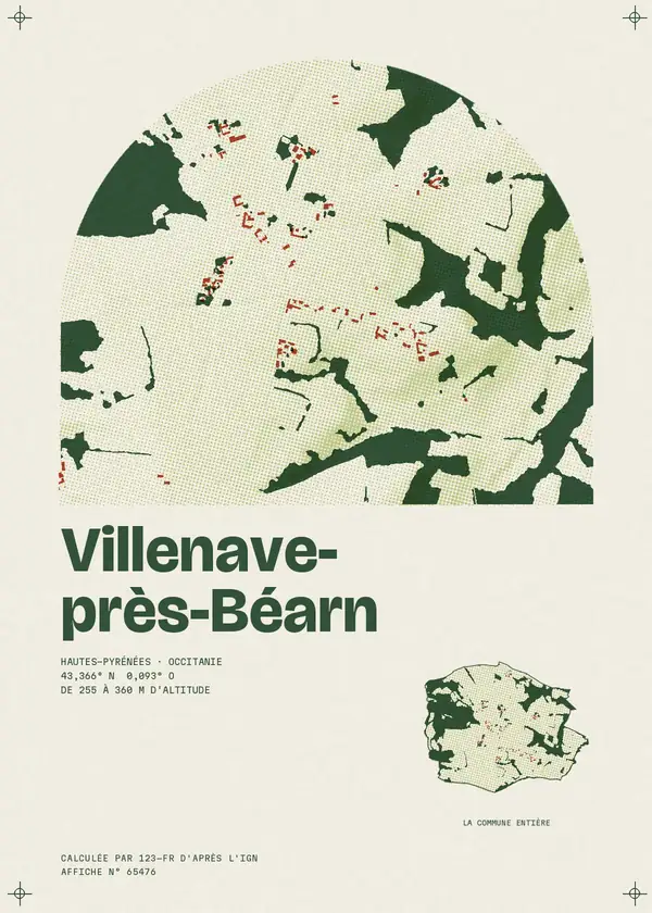 Affiche de Villenave-près-Béarn, calculée par 123-fr d'après l'IGN