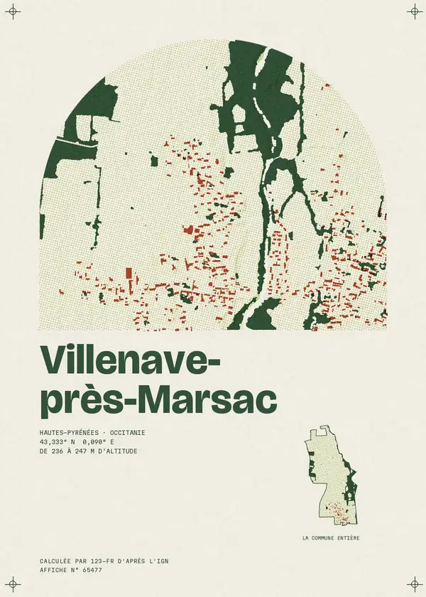 Affiche de Villenave-près-Marsac, calculée par 123-fr d'après l'IGN
