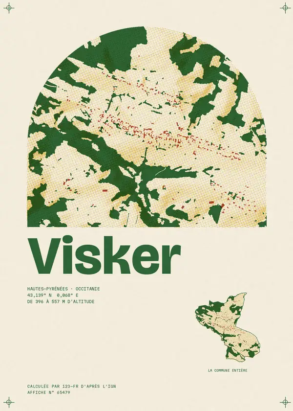 Affiche de Visker, calculée par 123-fr d'après l'IGN