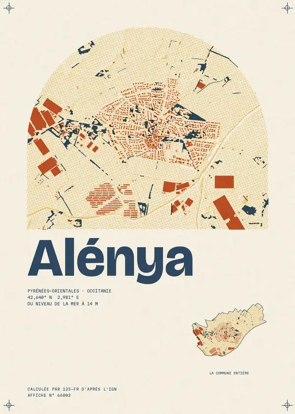 Affiche de Alénya, calculée par 123-fr d'après l'IGN