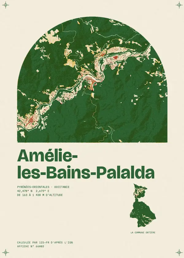 Affiche de Amélie-les-Bains-Palalda, calculée par 123-fr d'après l'IGN