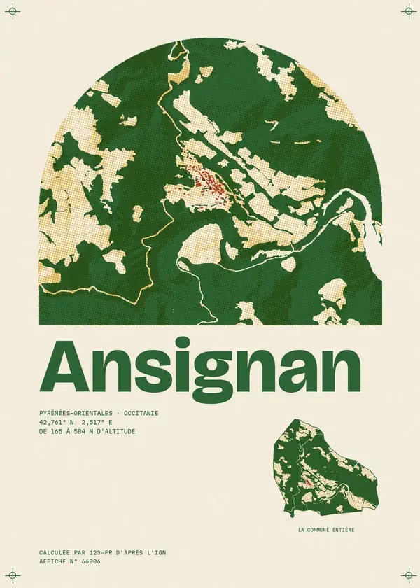 Affiche de Ansignan, calculée par 123-fr d'après l'IGN