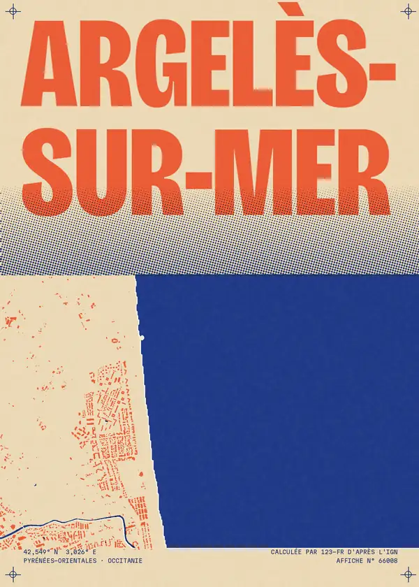 Affiche de Argelès-sur-Mer, calculée par 123-fr d'après l'IGN